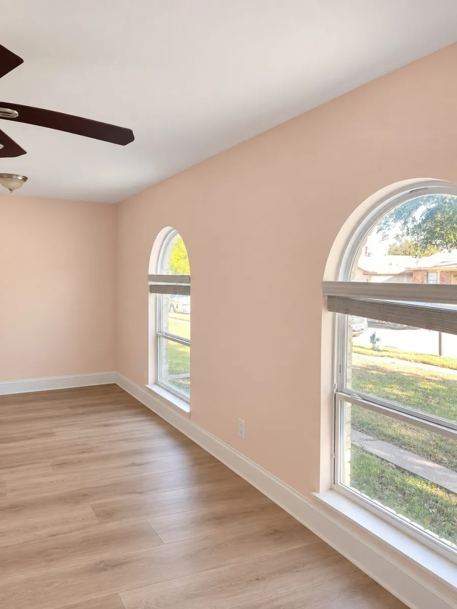 Interior room after painting, flooring and trim work